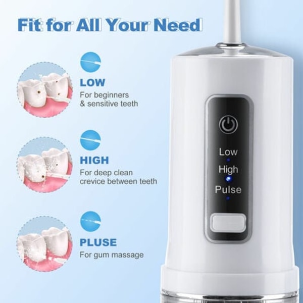 Dental Flosser Wireless Oral Irrigator for profesjonell tannpleie Bærbar og uttrekkbar irrigator med 200 ml kapasitet
