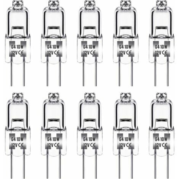 G4 halogenpære, 12V 10W G4 pære, varm hvid 4000K, 150LM, dæmpbar, G4 halogenlampe, klar kapsellampe, Pa