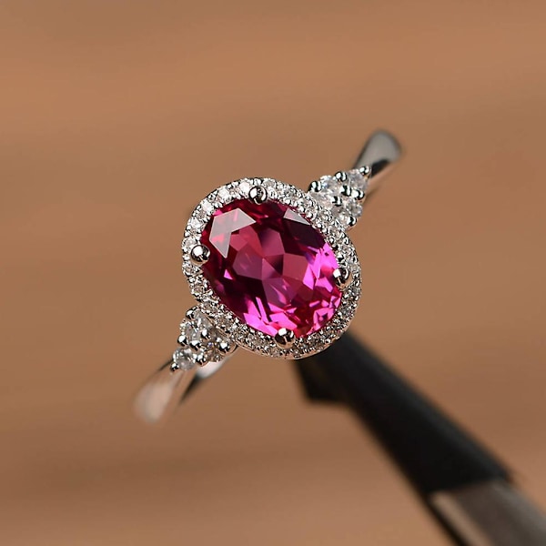 Muoti naisten soikea Cubic Zirkonia sormus häät kihlaskoruja lahja US 9