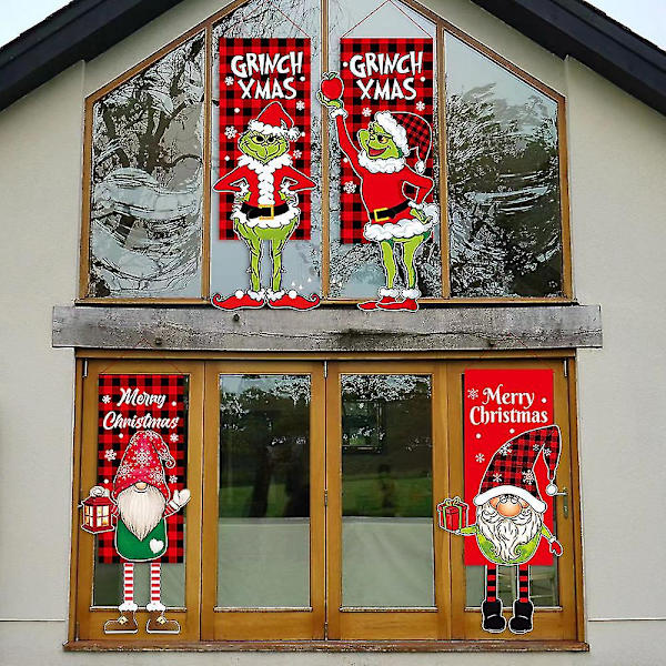 4stk julepynt grinch Hanging Feet Doll