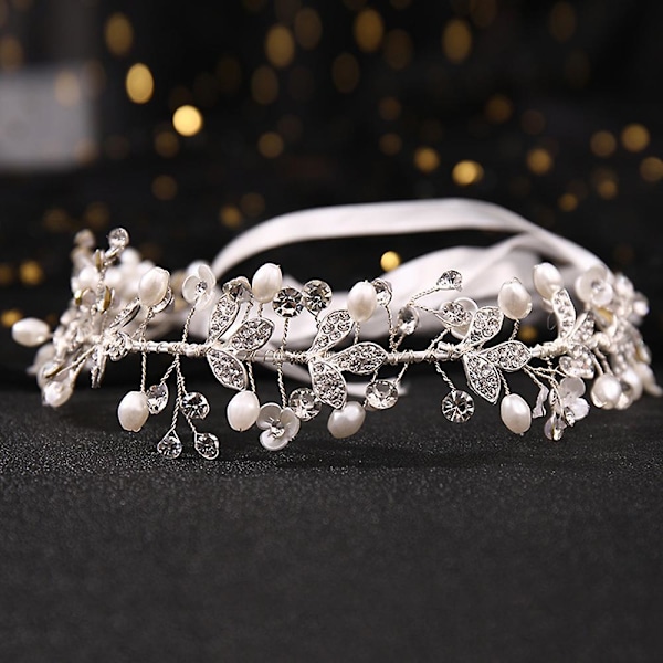 Pärlband Böjbart brudhårbåge konstgjorda kristallpärlor Headpiece
