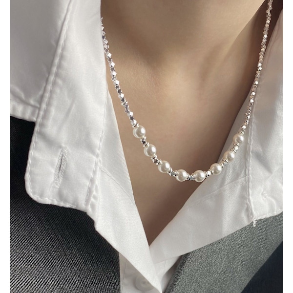 Sormus Pearl S925 hopea muotikorut Ac5469 Bracelet