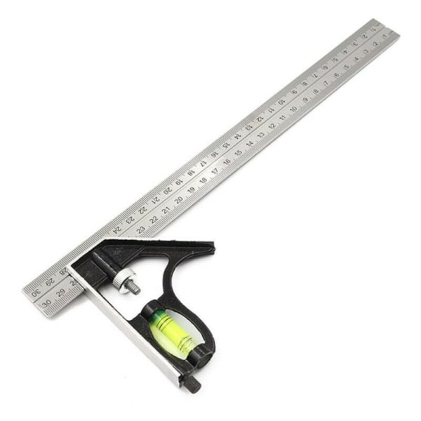 300 mm rustfrit stål kombinationsfirkant - kun metrisk graduering