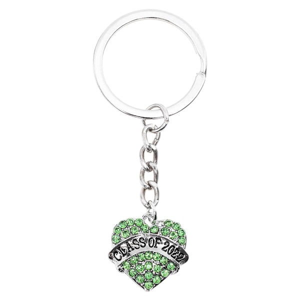 Graduation Key Chain Legering Nøkkelring Hjerte Sjarm Sirkel Søt eksamensgave Green