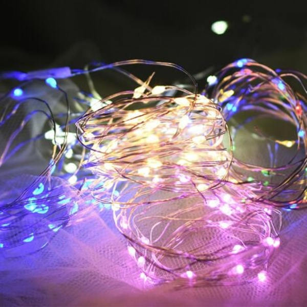 33ft 100LED Solar String Lights, 2 lägen Koppartråd Blinkande Ljus Dekorativ belysning för bröllopshemsfest, 1st