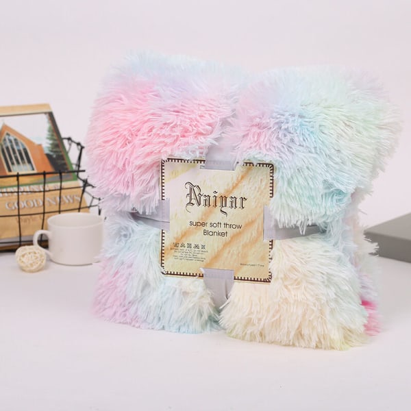 Mysig Pälsfilt Mikrofiber Vardagsrumsfilt Fleecefilt Soffa Filt Dagtid Luftkonditionering Filt Bäddsoffa Light (Sju färger Ljus80x120C