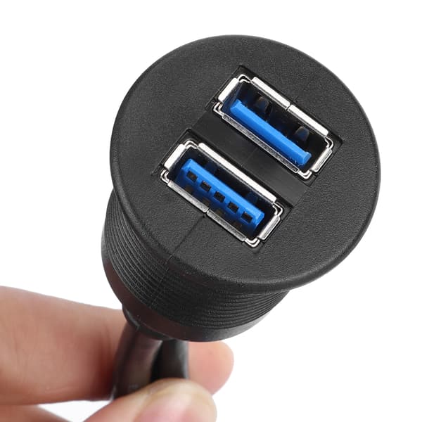Dubbel USB 3.0 Datakabel Instrumentbräda Infälld Panel Förlängning Vattentät 1 Meter 39.4in