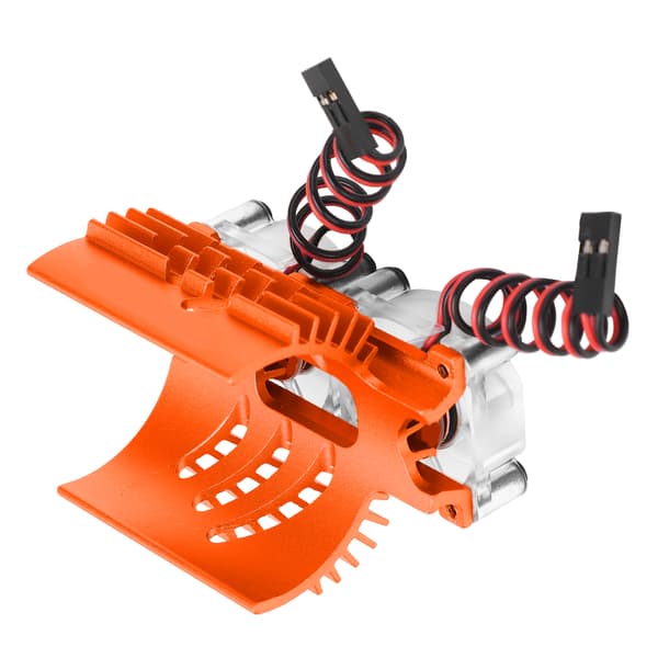40-42mm Dobbelt Ventilator Motor Køleradiator Køleplade til 1/8 RC Bil Orange