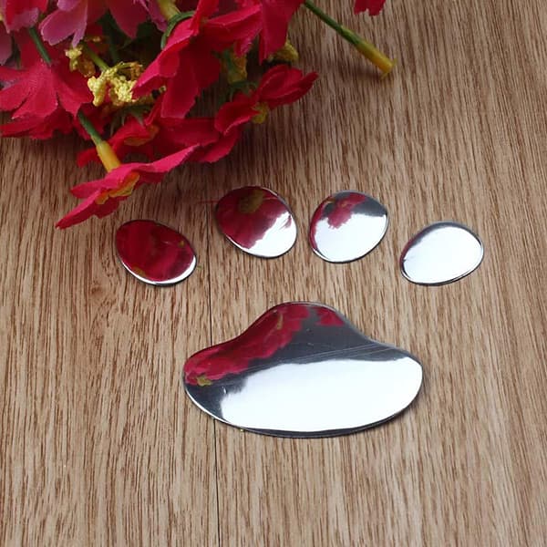 2 st 3D Hundtassavtryck Bildekaler Cool Djurdesign Dekalset