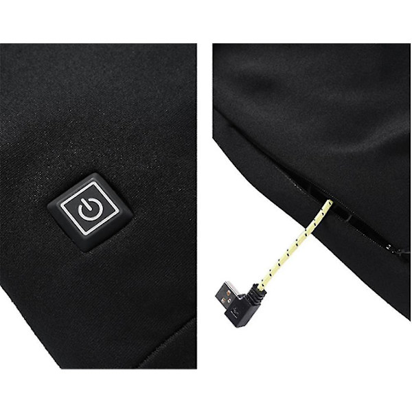 Sähkölämmitteinen villapaita , USB lataava thermal L Black