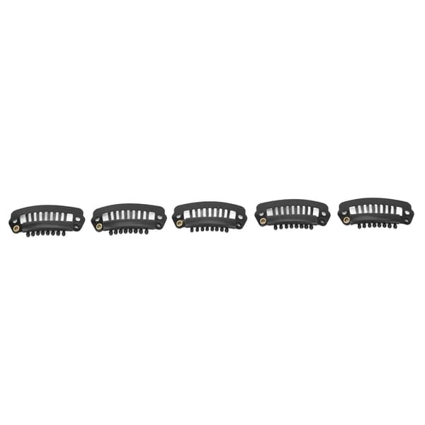 50 stk. Snap Comb Parykclips i rustfrit stål med 8 tænder Hårforlængelse DIY Tilbehør 2,8 cm Sort