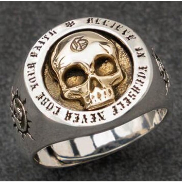 Trendy Punk Style Metal Skull Ring For Men Trendy Goth Biker Ring Party Street Smykker Gave