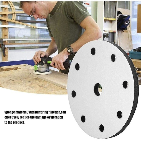 10-pak blød slibepude, 150 mm blød slibegrænsefladepuder Blød svamp Diameter 150 mm (9 huller)