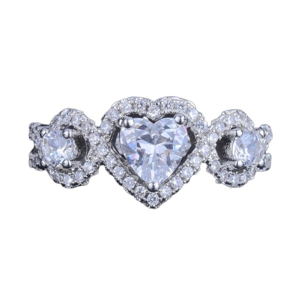 Ring Rhinestone Inlagd Ej blekande koppar Förlovning Ihålig öppning Kvinnor Ring för födelsedag US 6