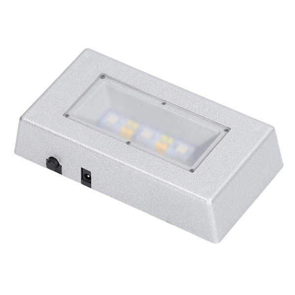 LED-displaybase med flere moduser, sølv rektangulær LED-lysdisplaybase med USB-kabel for smykker og krystaller