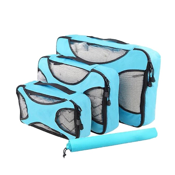 Compression Packing Cubes Bag för resor Expanderbar packbox sky blue
