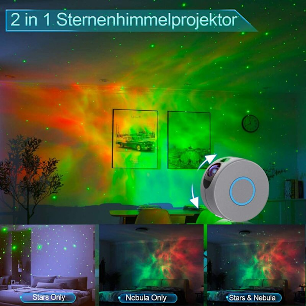 Hjem LED Star Projection Light Fargerike Aurora Lights (European Standard Grey)，for innendørs dekorativ belysning