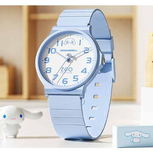 Vedenpitävä yksinkertainen watch lasten watch osoitintyyppi (iso korva koiransininen valkoinen pinta),