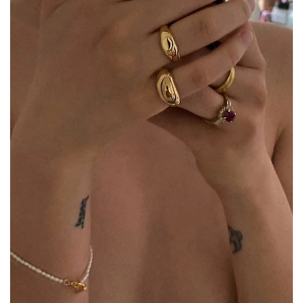 2 stk Punk Hip Hop Chunky Ringe Til Kvinder Trendy Geometrisk Circle Stack Guld Sølv Ring Minimalistisk Fest Bryllupssmykker Silver