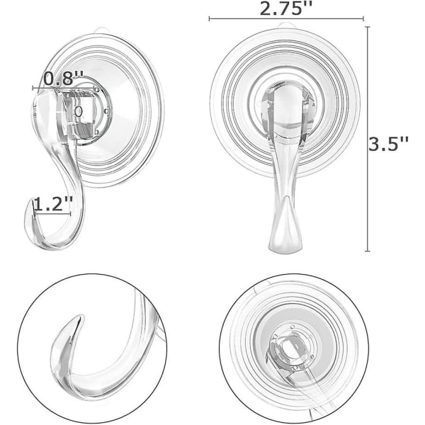 Seppeleripustin, Suuri kirkas uudelleenkäytettävä Heavy Duty Seppeleripustin Imukuppi Pyyhkeillä 22 Lb Vahva Ikkuna Lasi Imukuppi Koukut Seppeleteline Halliin