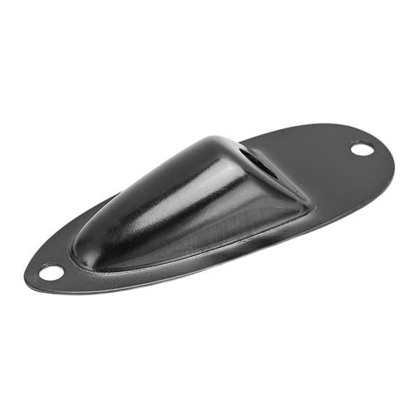Sort Båtstil Elektrisk Gitar Jack Plate Input Output Socket Skrue Instrumenttilbehør