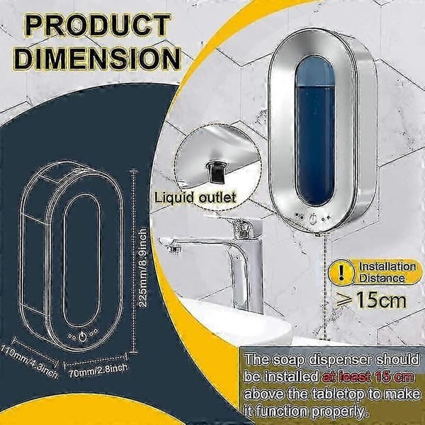 Sæbedispenser 700 ml Automatisk Sæbedispenser Med Sensor Vægmonteret Berøringsfri Sæbedispenser