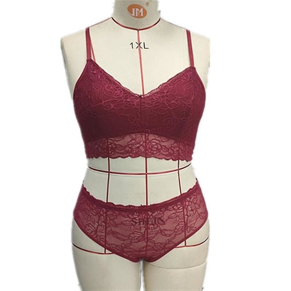Kvinder Sexet Blonde Lingeri BH Briefs Sæt Undertøj Plus Size XL
