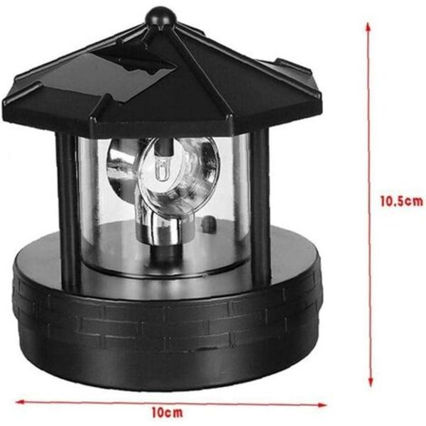 1 kpl aurinko-LED-pyörivä majakka, 360 astetta pyörivä käytännöllinen lamppu ulkopuutarhan koristeluun