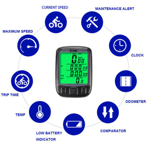 Cykel speedometer sekund SD-563A engelsk version 23 funktioner