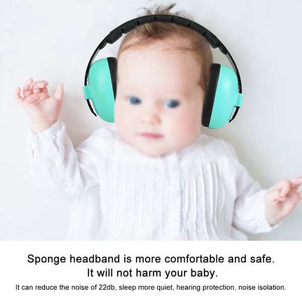 Børne Baby Grøn Foldbar Søvn Høreværn Støjreducerende Ørekopper