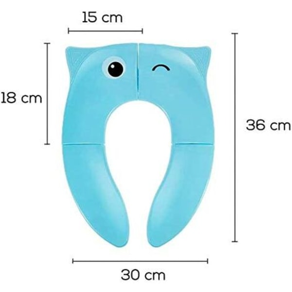 Lasten kokoontaittuva matka-wc-istuin, kannettava baby wc-istuin Comfort PP-materiaali, 4 luistamatonta silikonityynyä ja 1 Ca