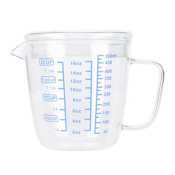 Glas Mätkopp med Lock 500ml Kapacitet