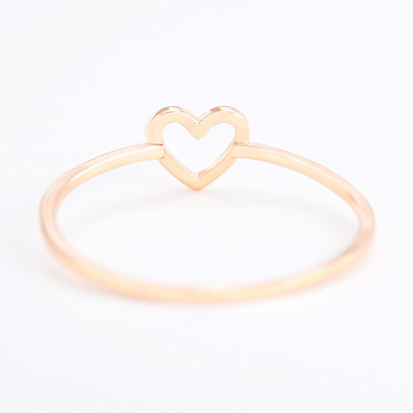 Kvinnor enkel urholkad hjärtring Valentine Propose Circlet smycken present Silver US 9