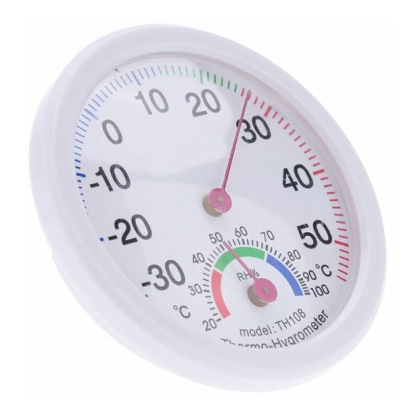 Udendørs indendørs termometer temperatur hygrometer fugtighedsmåler ur form hvid