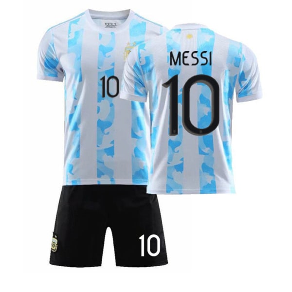 Fodboldsæt Fodboldtrøje Trænings-T-shirt Argentina Messi XL(180-190cm)
