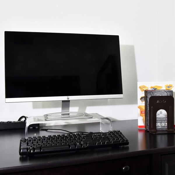 Premium akryl skærmstativ Klar skærmstativ Klar Laptop/PC/Multimedie skærmstativ Hjemmekontor skærmstativ (Sm