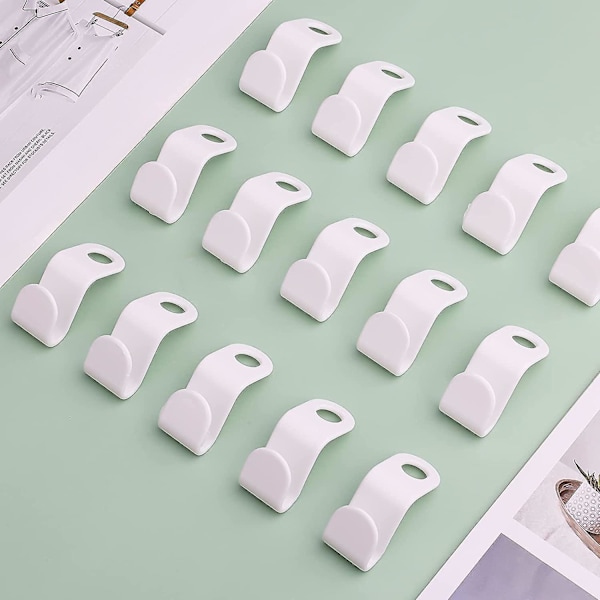 50 st Hängare Anslutningskrok, Heavy Duty Pp Material Cascading Hängkrokar Utrymmesbesparande Flockningskrok Organizer för garderobsskåp (vit)