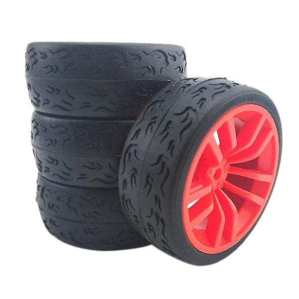 4st 12mm Hex 66mm Rc bilgummi däck hjulfälg för 1/10 Rc A