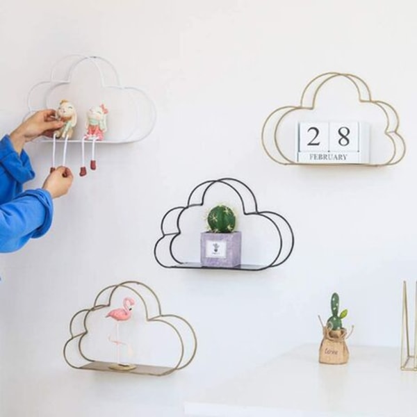 Iron Cloud Storage Rack Veggdekorasjon Multifunksjonell lagrings- og arrangementsstativ