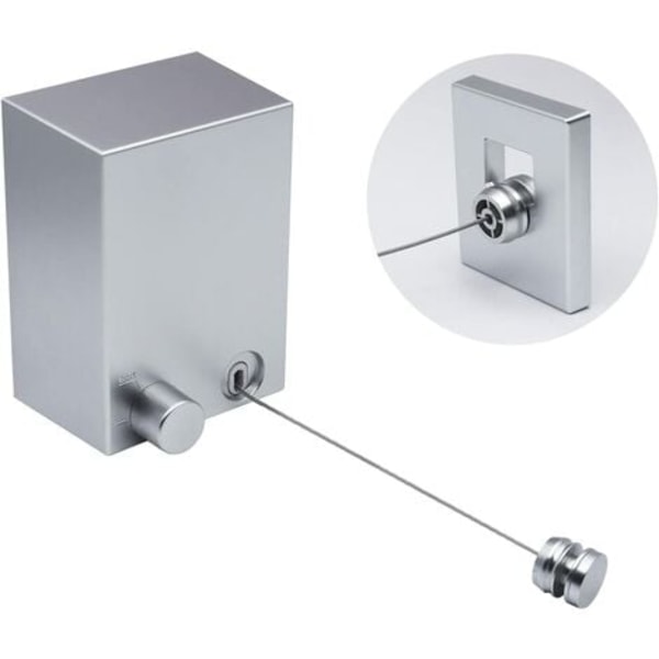 2-pack 4,2 m utdragbar klädstreck för utomhus och inomhus (silver)