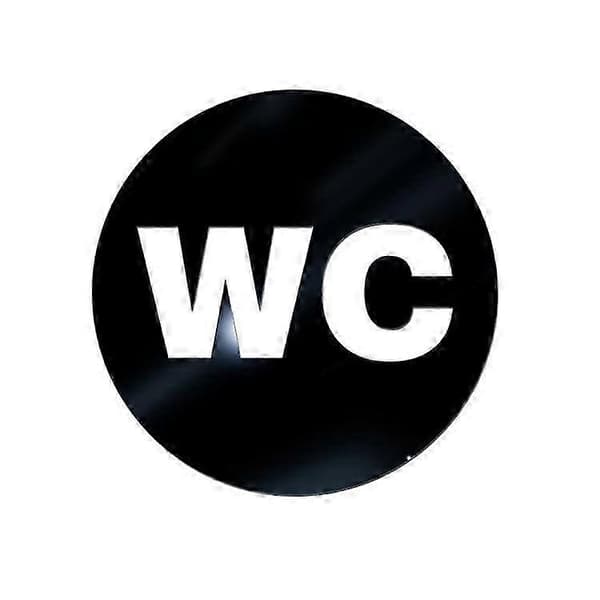 WC-kyltti pyöreä akryyliovi 12*12cm musta