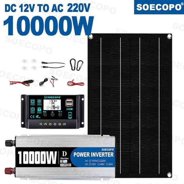 10000W solsystem solgenerator 800W panel 100A kontroller 10000W Multi-Volta