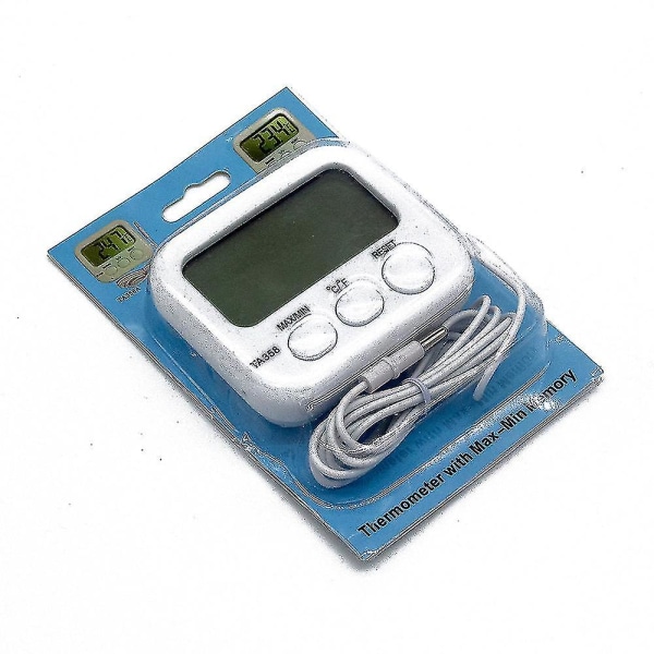 Mini LCD digitalt termometer sondesensor Vanntank Svømmebasseng Kjøleskap Akvarium Vinkjeller Termometer Måler