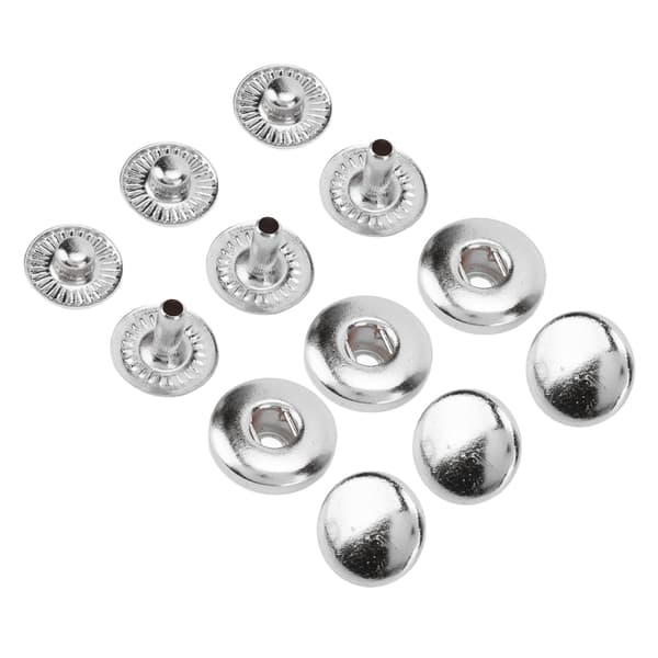200-set tryckknappar 8 mm stark koppar utsökt glans allmänt använda läderknappar för kläder, väskor, läder, silver