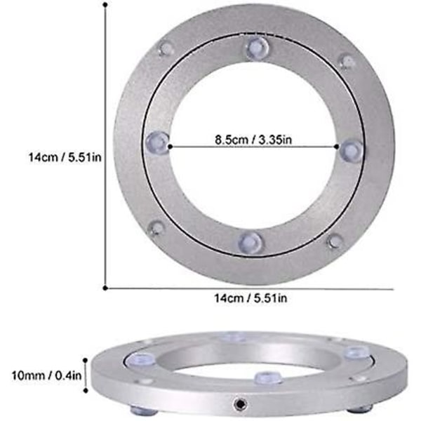 Skulpturbase bordplate rotasjon 360 grader kulelager aluminium platespiller TV-stativ (størrelse: 6 tommer)