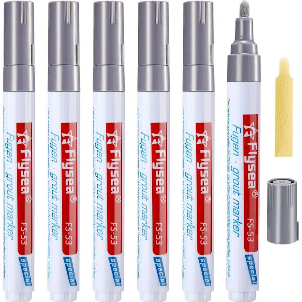 Tile Grout Pen Wall Grout Restorer Pen Repair Marker Grout Filler Pen Seinälaattojen kunnostukseen Kylpyhuoneen lattia (Kevyt Gr