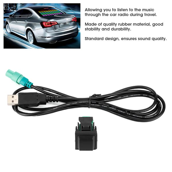 56,7 tommer Auto Audio USB Kabeladapter CD-afspiller System Connector Jack