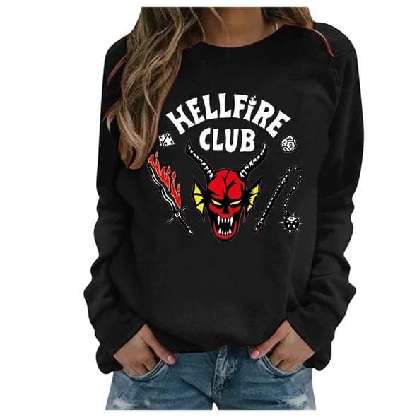 Stranger Things Sort Langærmet Sweatshirt T-shirt - Størrelse S S