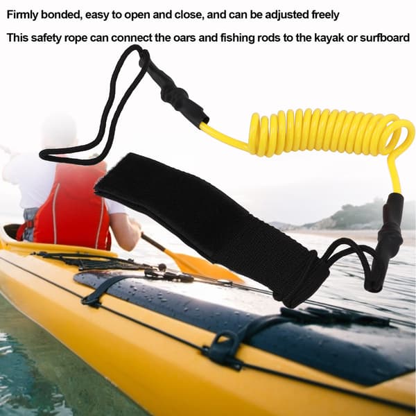 Hållbart Justerbart Kajakpaddel Säkerhetsrep för Paddleboards - Anti-förlorad Gul Tillbehör