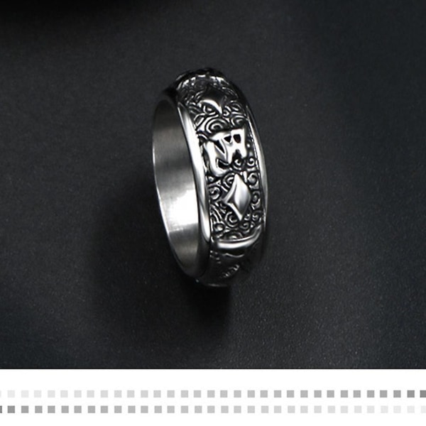 Buddhism Design Roterande Bred Finger Ring Man Charm Smycken Dekoration Gift US 7